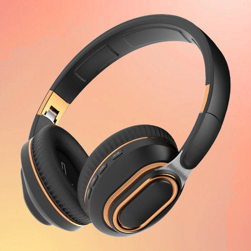 Yellow-Black Wireless Bluetooth Headphones – Type-C, Foldable image 2