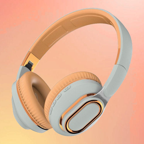 Yellow-Gray Wireless Bluetooth Headphones image 2